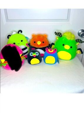 Squishmallows Bundle of 5 Black Light Responsive Stuffed Animals New with Tag